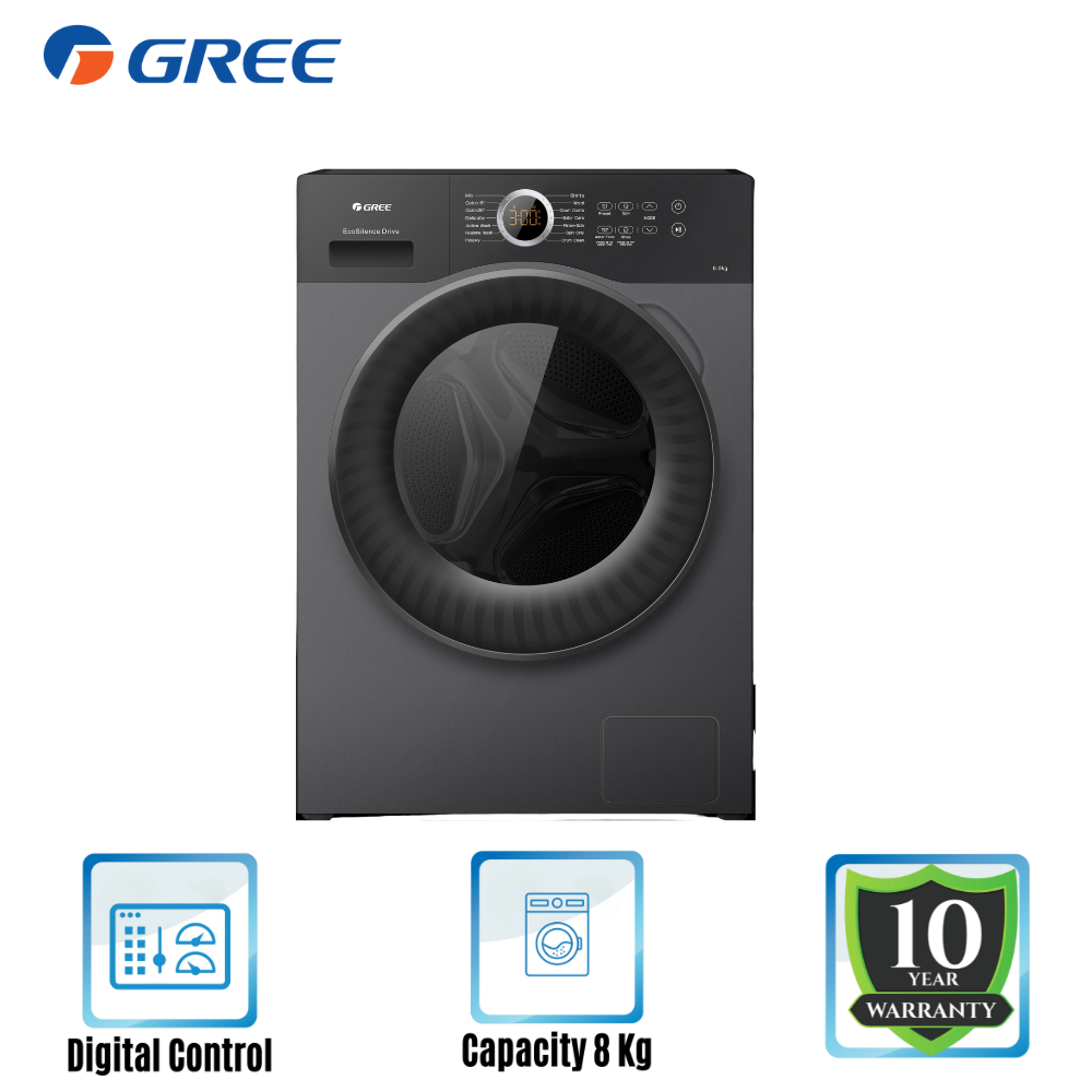 GREE Washing Machine XWKQG 80-B1201Bf1 (8.0 KG) Front Loading