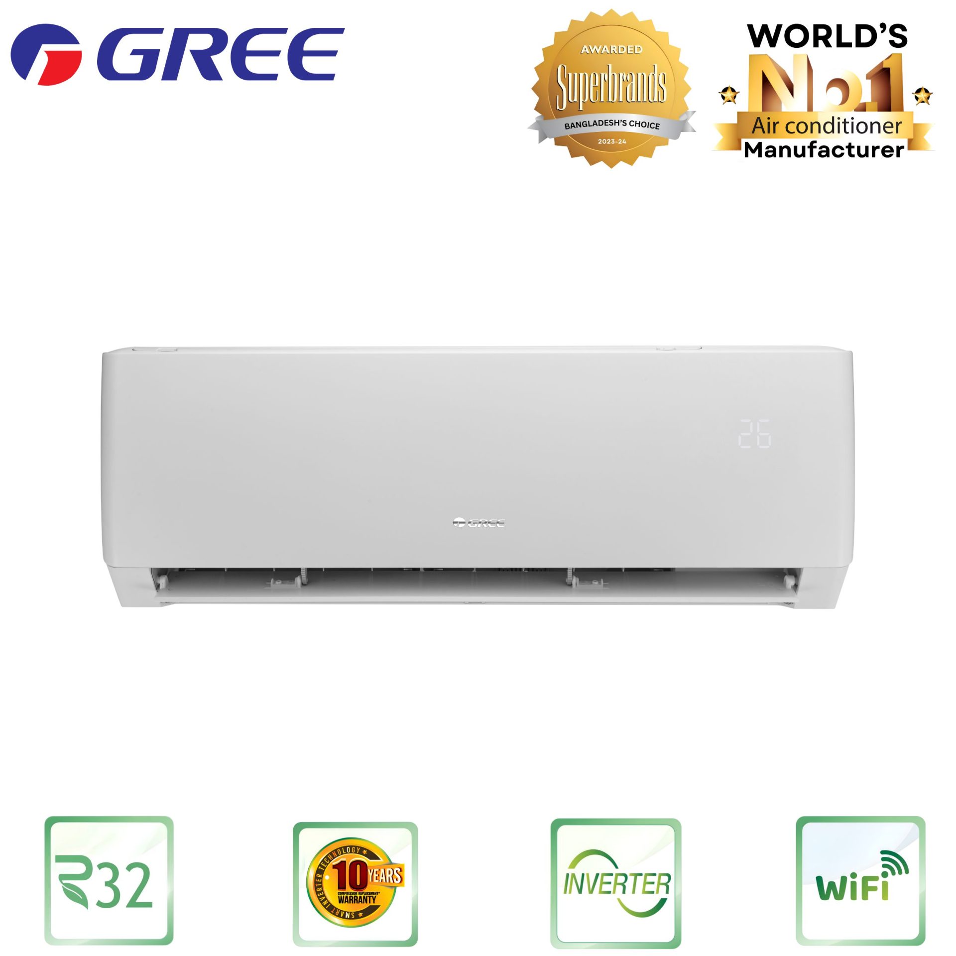 GS-18XPUV32-Gree Pular Split Type Air Conditioner (Inverter-1.5 TON) GS-18XPUV32-Gree Pular Split Type Air Conditioner (Inverter-1.5 TON)