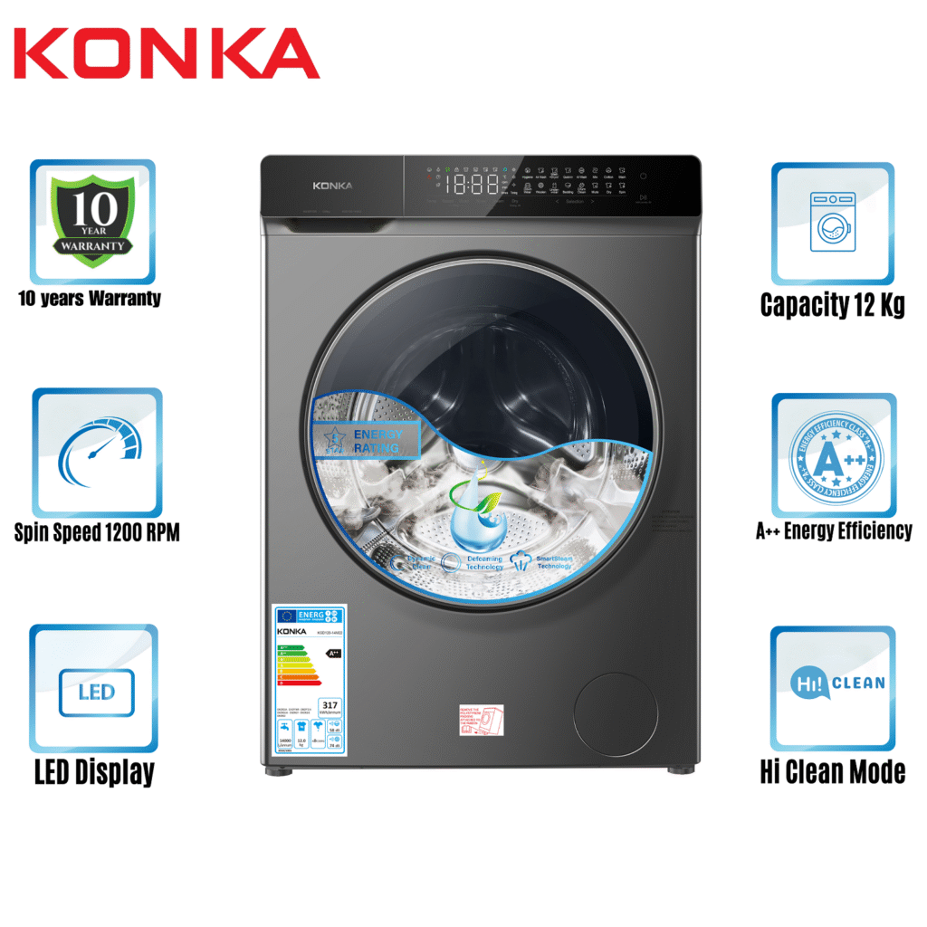 KGD120-14M22 KONKA Washing Machine (12.0 KG) Front Loading Inverter Dry