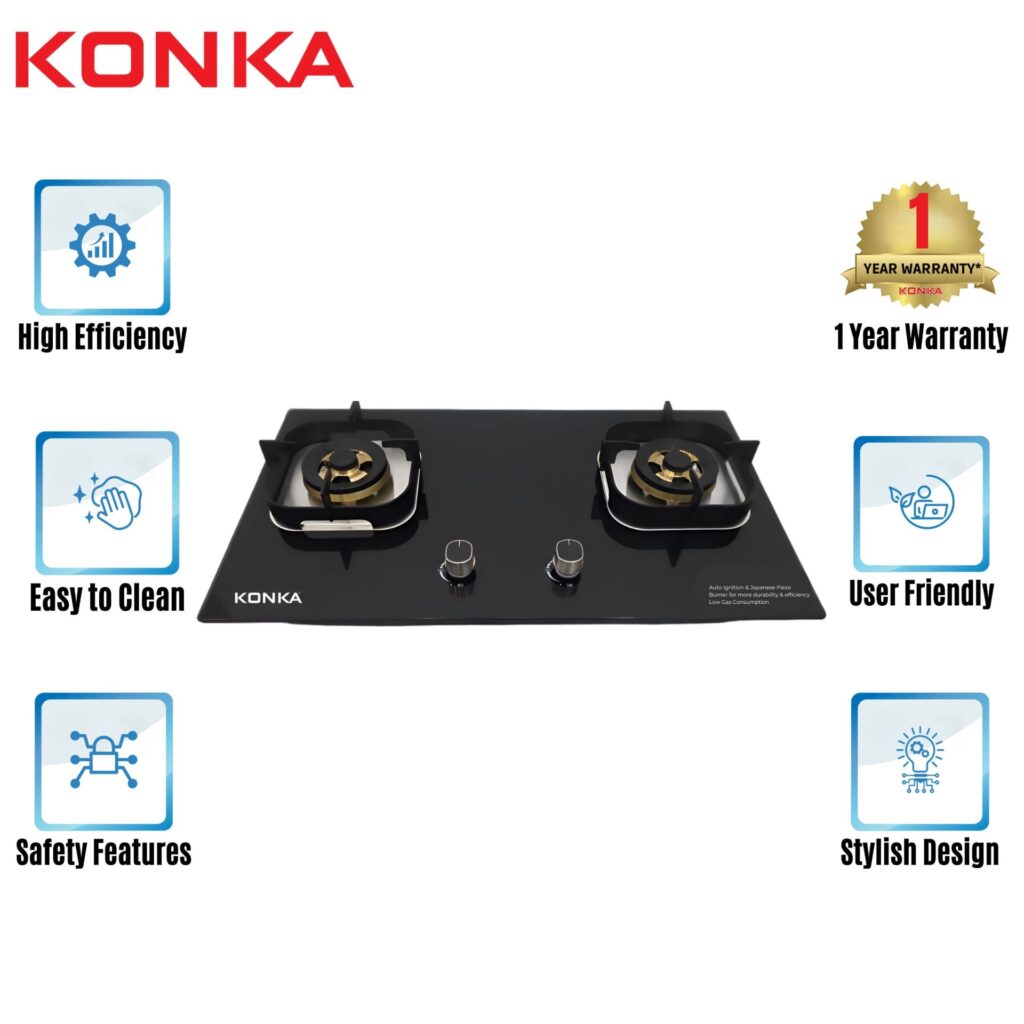 KONKA DOUBLE BURNER GAS COOKER GA-KG01 (KGA-BGS17)-LPG