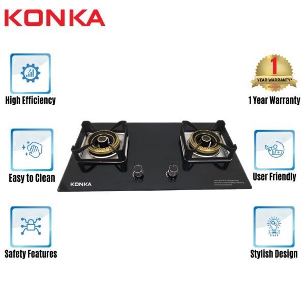 KONKA DOUBLE BURNER GAS COOKER GA-KG03 (KGA-BGS30)-LPG