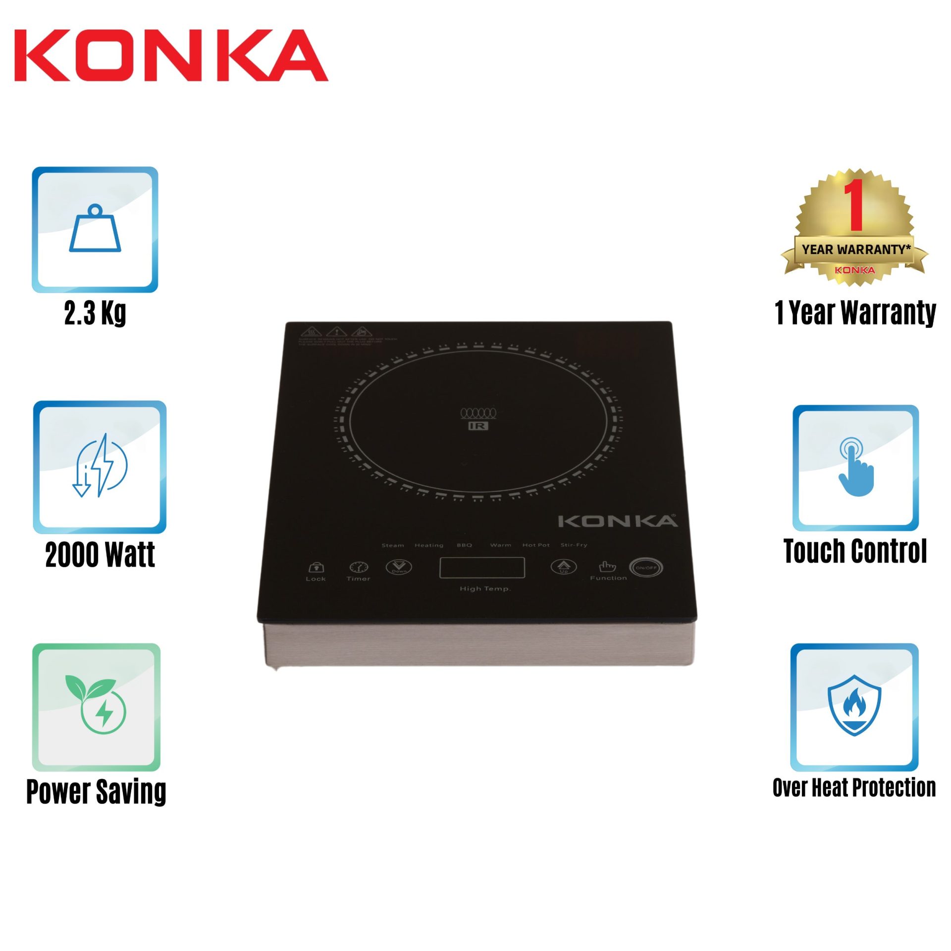 KONKA Infrared Cooker -Power Saving KIC-08GX (2000W) KONKA Infrared Cooker -Power Saving KIC-08GX (2000W)
