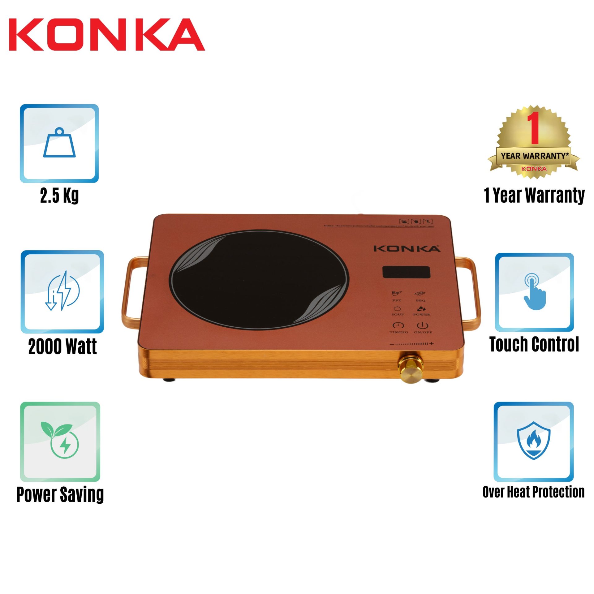 KONKA Infrared Cooker -Power Saving KIC-28GX (2000W) KONKA Infrared Cooker -Power Saving KIC-28GX (2000W)