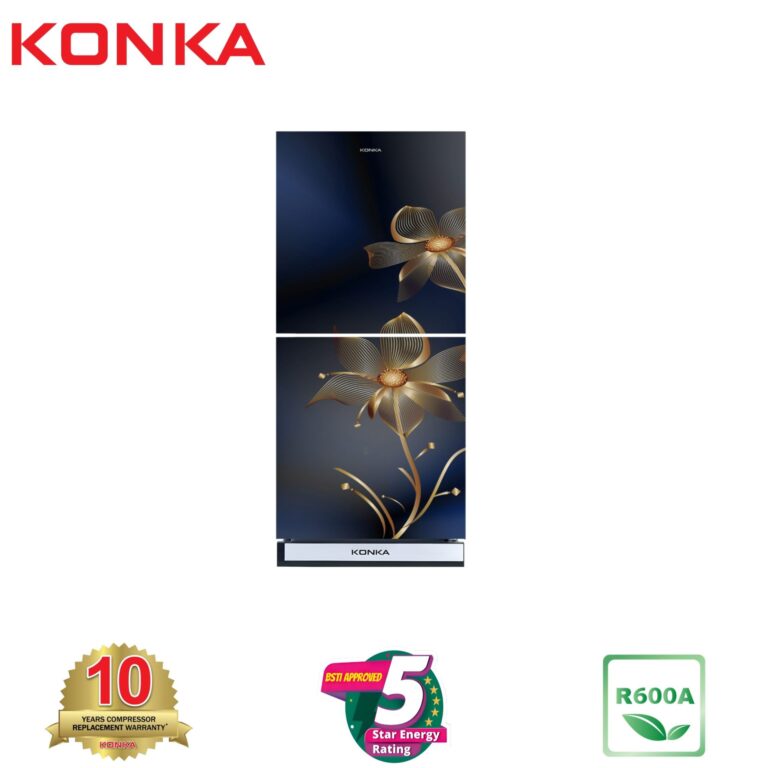 KONKA Refrigerator-KRB-190GB-3D Navy Nelumbo-2-Door, Bottom Freezer (190 Ltr)