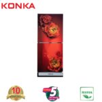 KONKA Refrigerator-KRB-190GB-3D Red Peony-2-Door, Bottom Freezer (190 Ltr)
