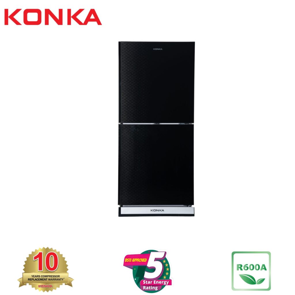 KONKA Refrigerator-KRB 190GB Black Texture-2-Door, Bottom Freezer (190 Ltr)