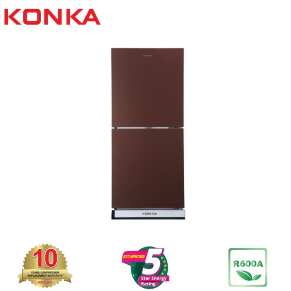 KONKA Refrigerator-KRB 190GB Coffee Texture-2-Door, Bottom Freezer (190 Ltr)
