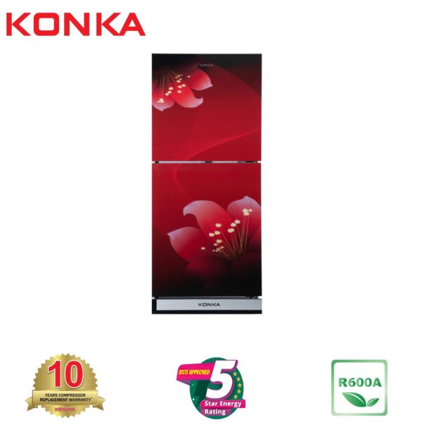 KONKA Refrigerator-KRB-190GB-Red-2-Door, Bottom Freezer (190 Ltr)