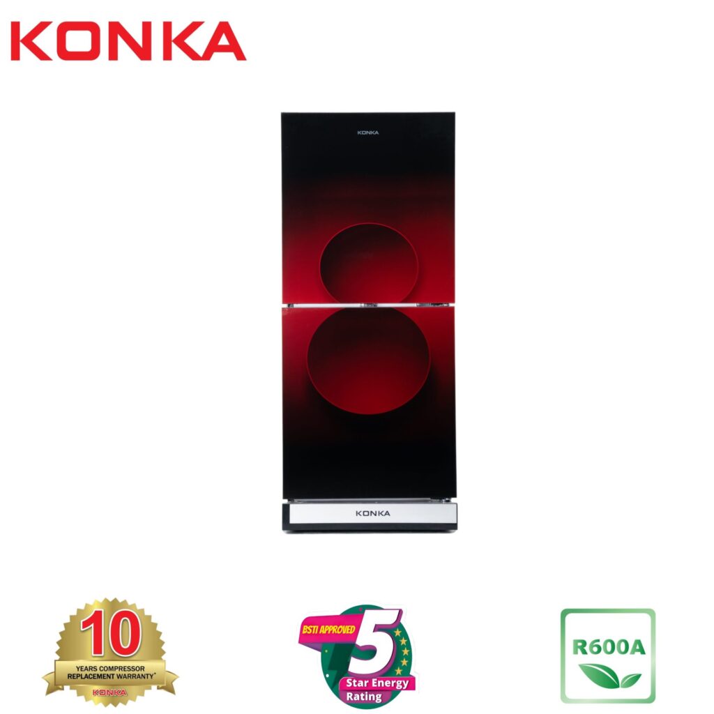 KONKA Refrigerator-KRB 190GB Red Circle-2-Door, Bottom Freezer (190 Ltr)