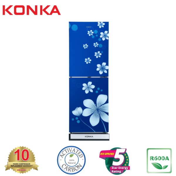 KONKA Refrigerator-KRB-230GB-Blue Delphinium-2-Door, Bottom Freezer (230 Ltr)