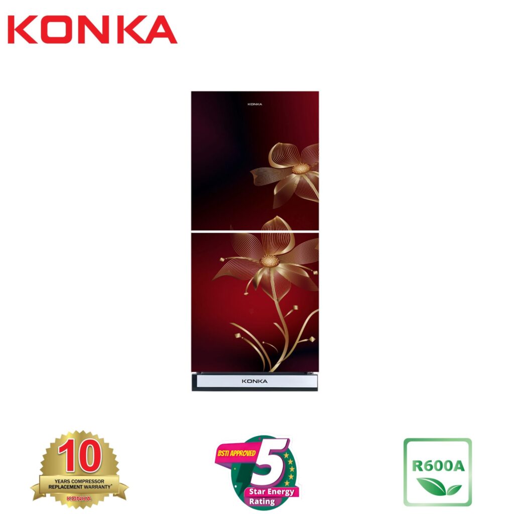 KONKA Refrigerator-KRT-165GB-3D Maroon Nilumbo Upper Freezer (165 Ltr)