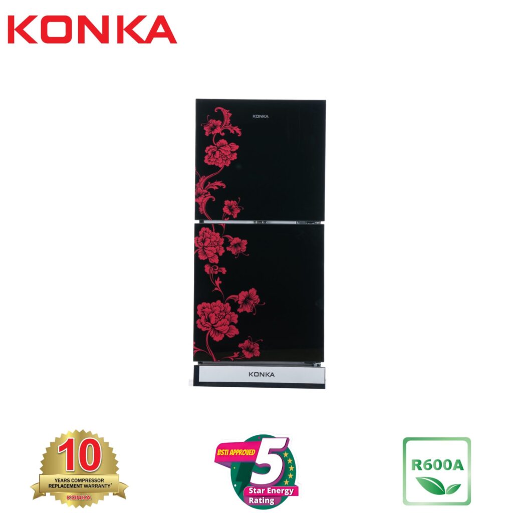 KONKA Refrigerator-KRT-165GB-Glass Mirror-2-Door, Upper Freezer (165 Ltr)