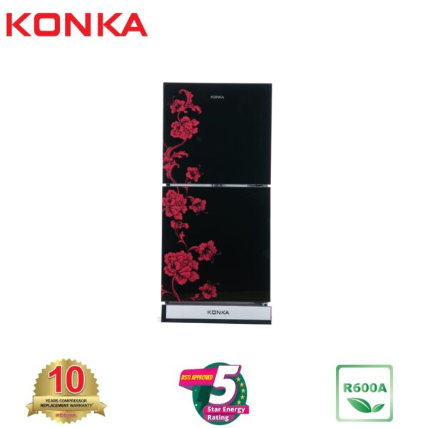 KONKA Refrigerator-KRT-165GB-Glass Mirror-2-Door, Upper Freezer (165 Ltr)