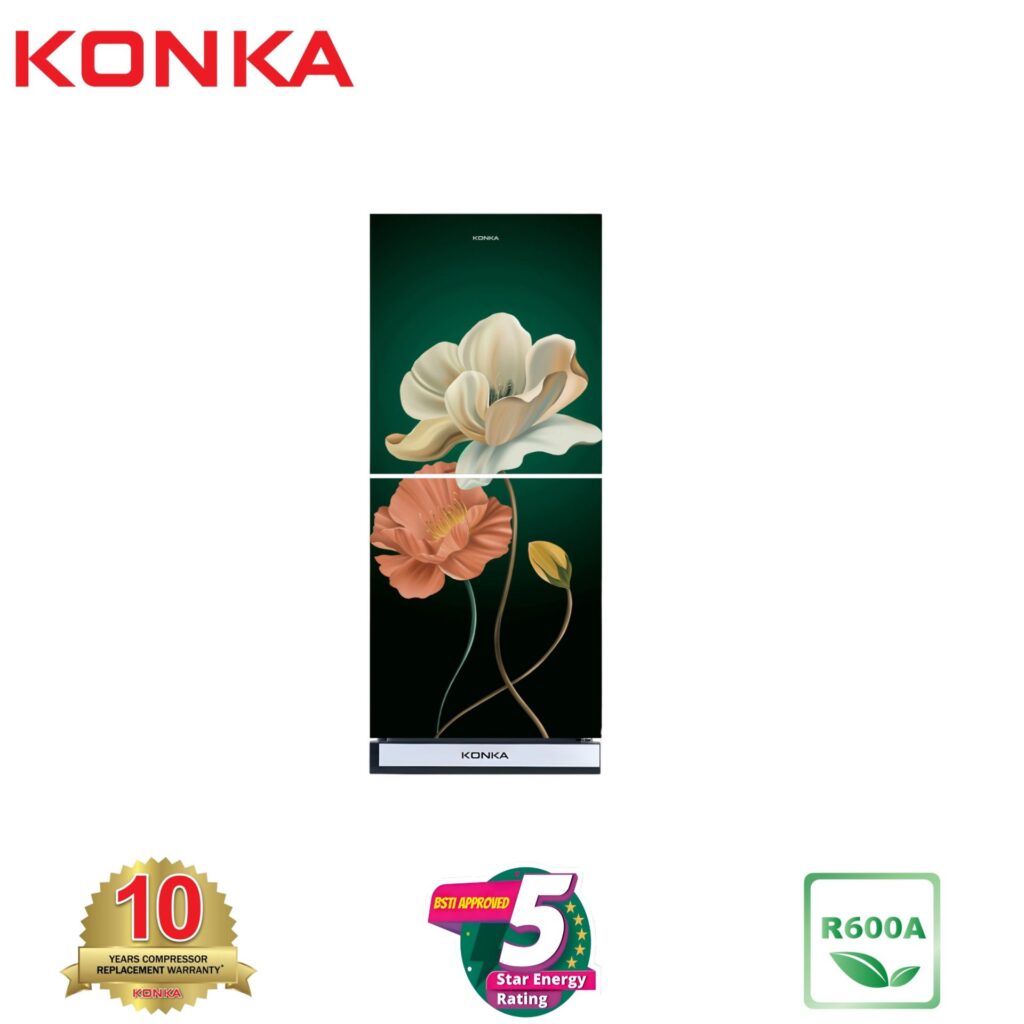 KONKA Refrigerator-KRT-180GB-3D Green Magnolia Upper Freezer (180 Ltr)