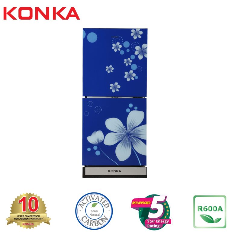 KONKA Refrigerator-KRT-200GB-Blue Delphinium-2-Door, Upper Freezer (200 Ltr)