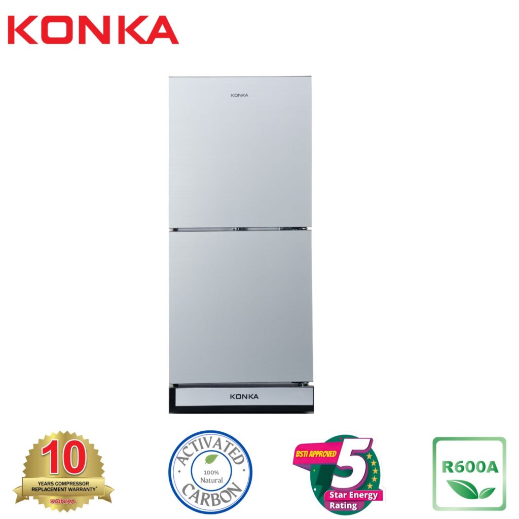 KONKA Refrigerator-KRT-200GB-Grey-2-Door, Upper Freezer (200 Ltr)