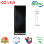 KONKA Refrigerator-KRT-282EIGB-Black Diamond Upper Freezer, Electronics Control, Digital Display with Inverter Technology (282 LTR)