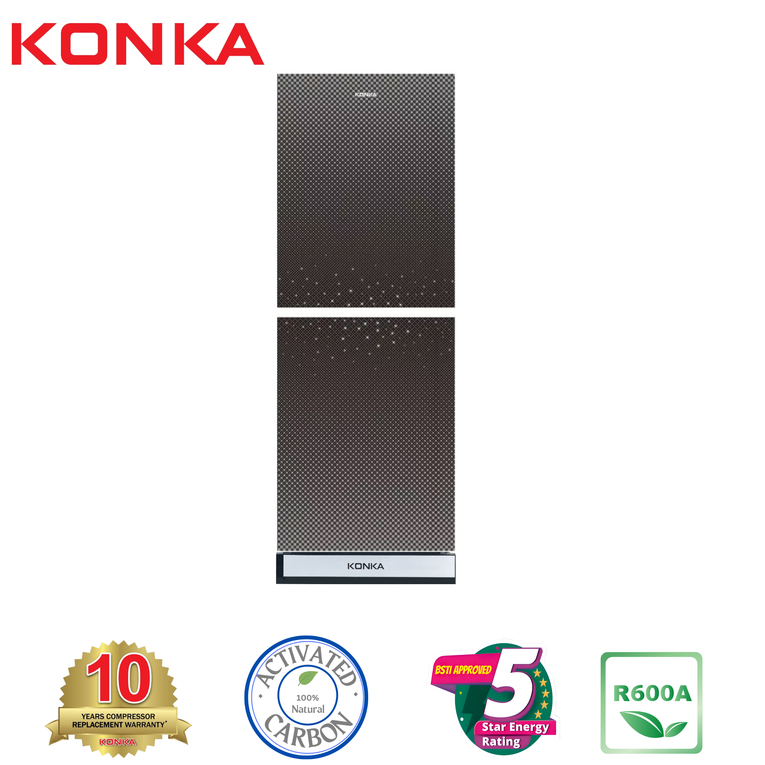 KONKA Refrigerator-KRT-282GB-Black Dot-Wishbone, Upper Freezer (282 LTR) KONKA Refrigerator-KRT-282GB-Black Dot-Wishbone, Upper Freezer (282 LTR)
