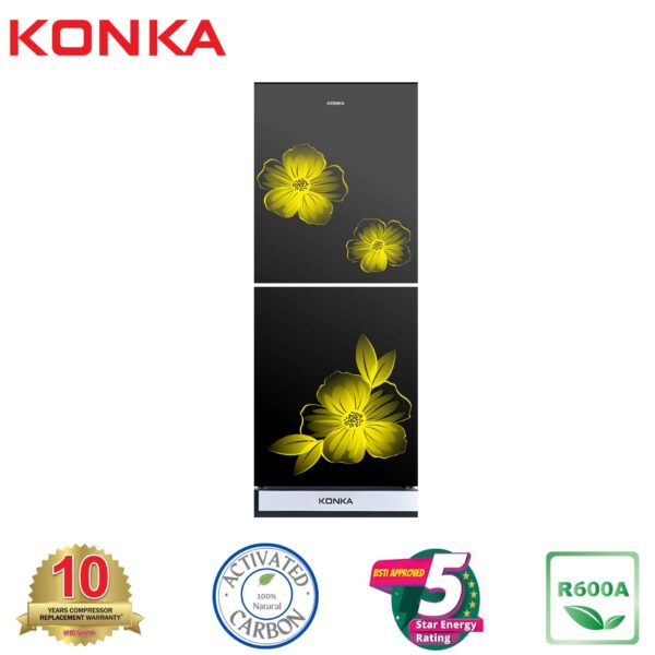 KONKA Refrigerator-KRT-282GB-Glass Mirror, Upper Freezer (282 LTR)