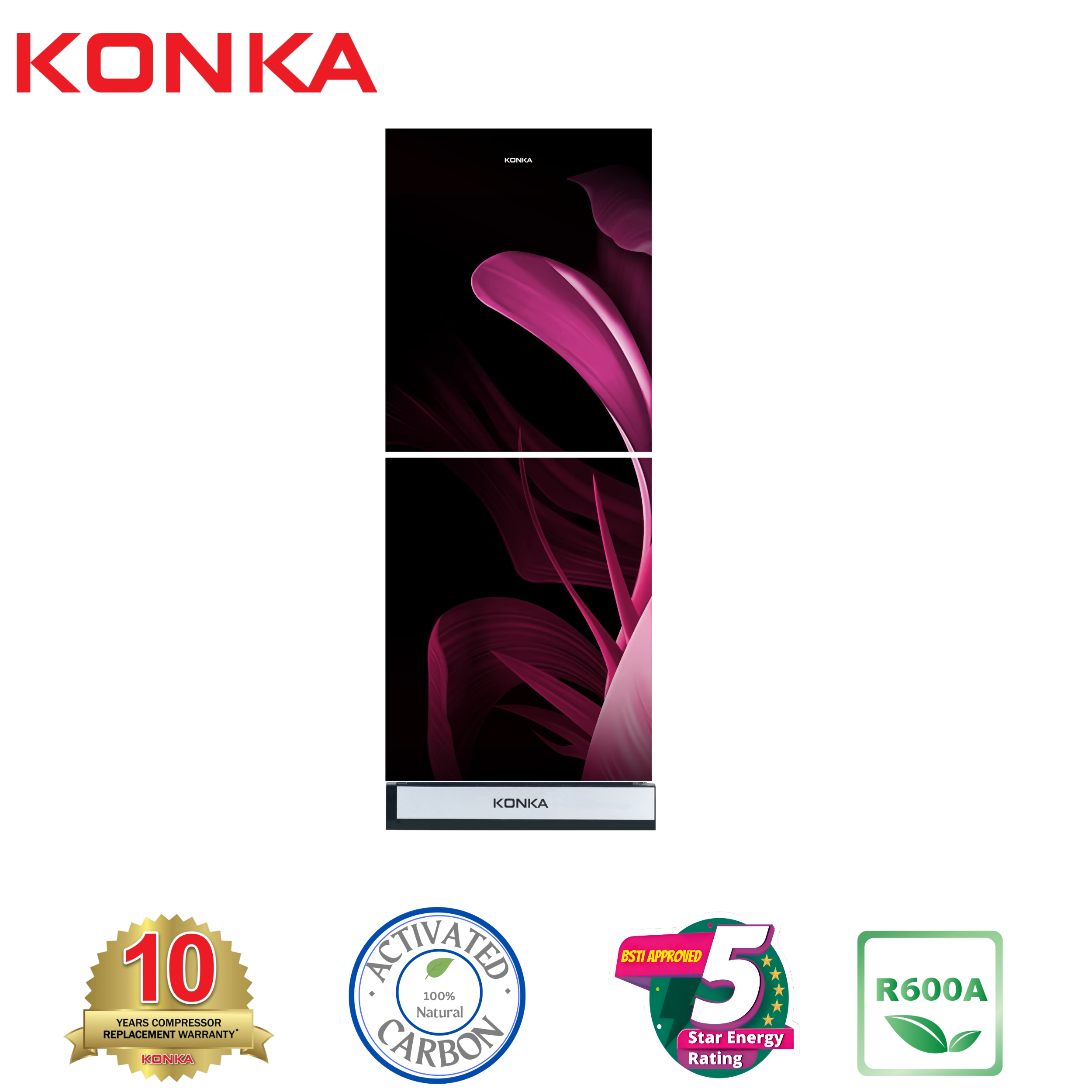 KONKA Refrigerator-KRT-282GB-Plam-Wishbone, Upper Freezer (282 LTR) KONKA Refrigerator-KRT-282GB-Plam-Wishbone, Upper Freezer (282 LTR)