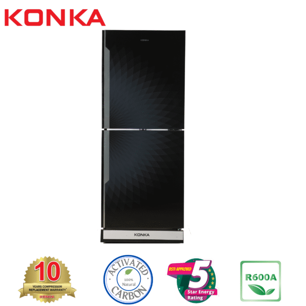 KONKA Refrigerator-KRT-315GB-Black Diamond Upper Freezer(315 LTR)
