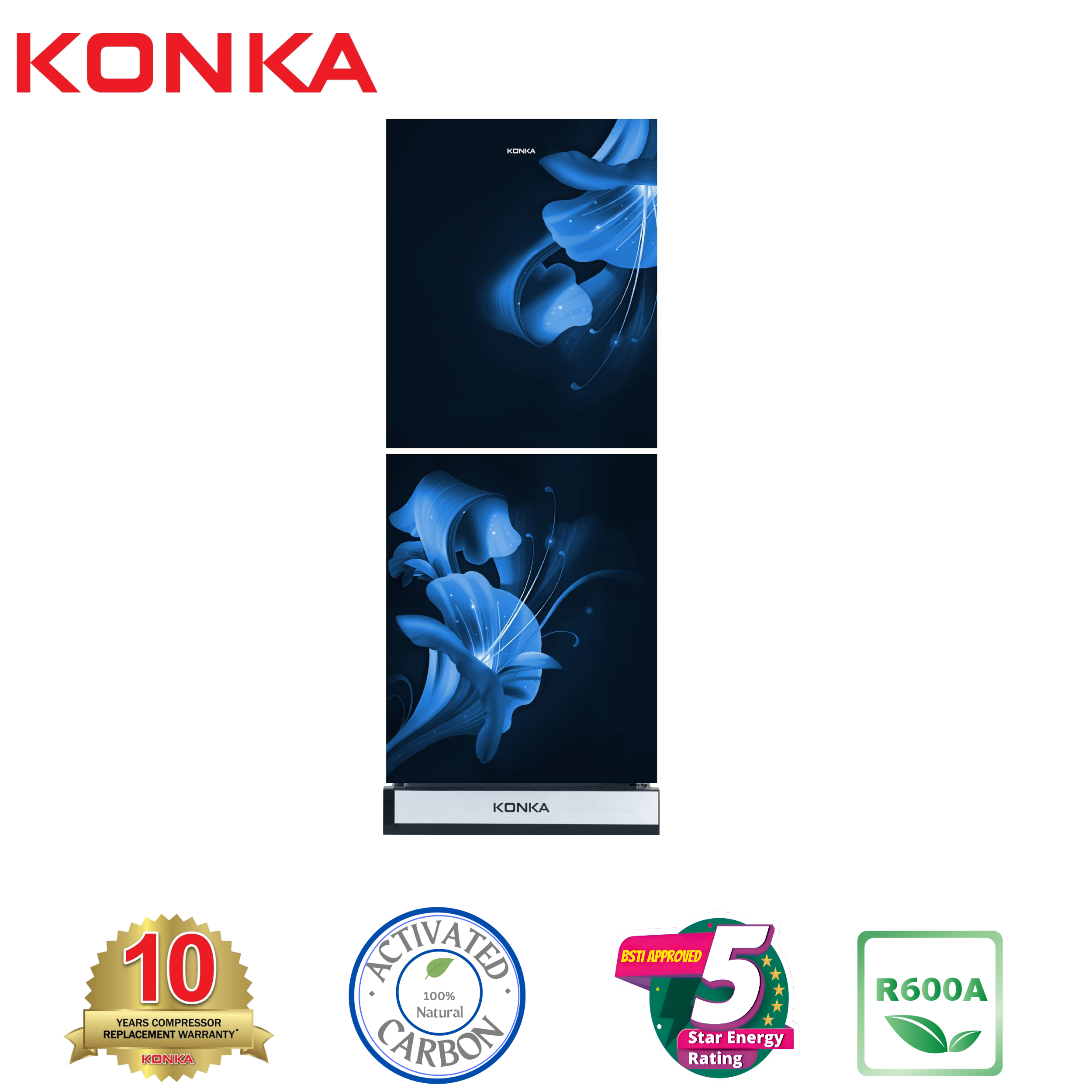 KONKA Refrigerator-KRT-315GB-Blue-Wishbone, Upper Freezer(315 LTR) KONKA Refrigerator-KRT-315GB-Blue-Wishbone, Upper Freezer(315 LTR)