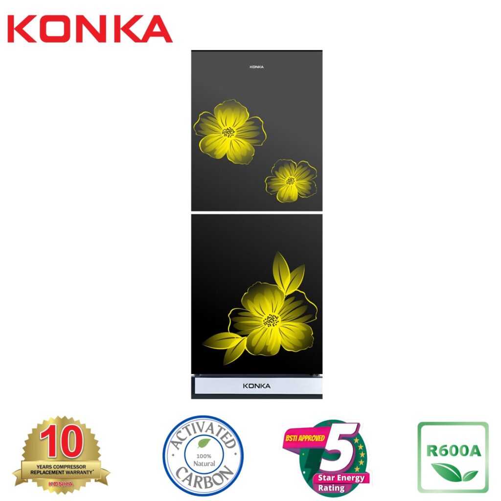 KONKA Refrigerator-KRT-315GB-Glass Mirror, Upper Freezer(315 LTR)