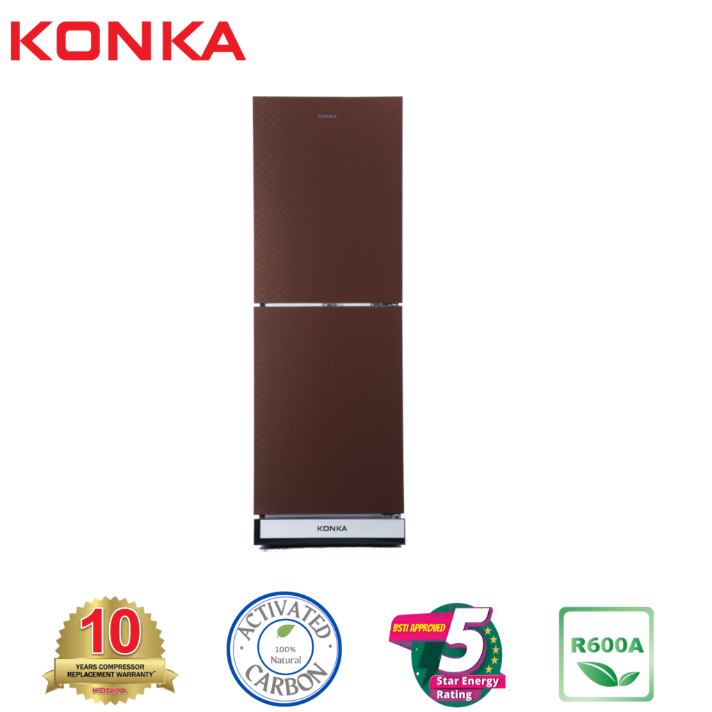 KONKA Refrigerator-KRT-315GB-Light Silver with Spot, Upper Freezer(315 LTR)