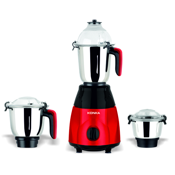 KONKA Turbo Plus Mixer Grinder 3 Jar (1000 Watt)- Red
