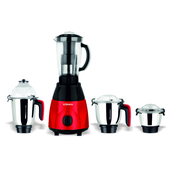 KONKA Turbo Pro Mixer Grinder 4 Jar (1000 Watt)- Red