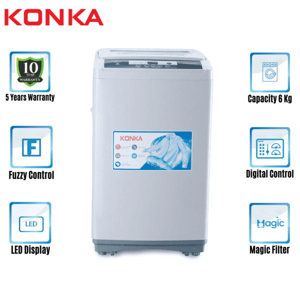 XQ60-S3005- KONKA WASHING MACHINE -TOP LOADING (6.0 KG)